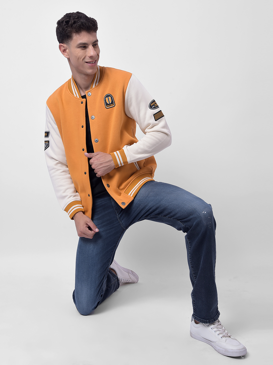 Numero Uno Men Orange Varsity Jacket